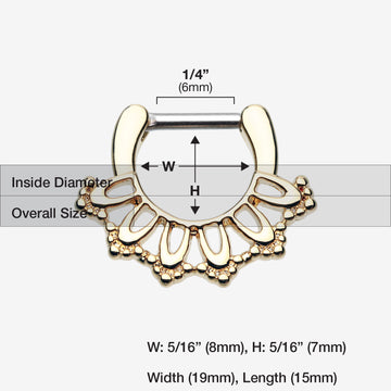 Detail View 1 of Golden Kaltik Filigree Septum Clicker-Gold